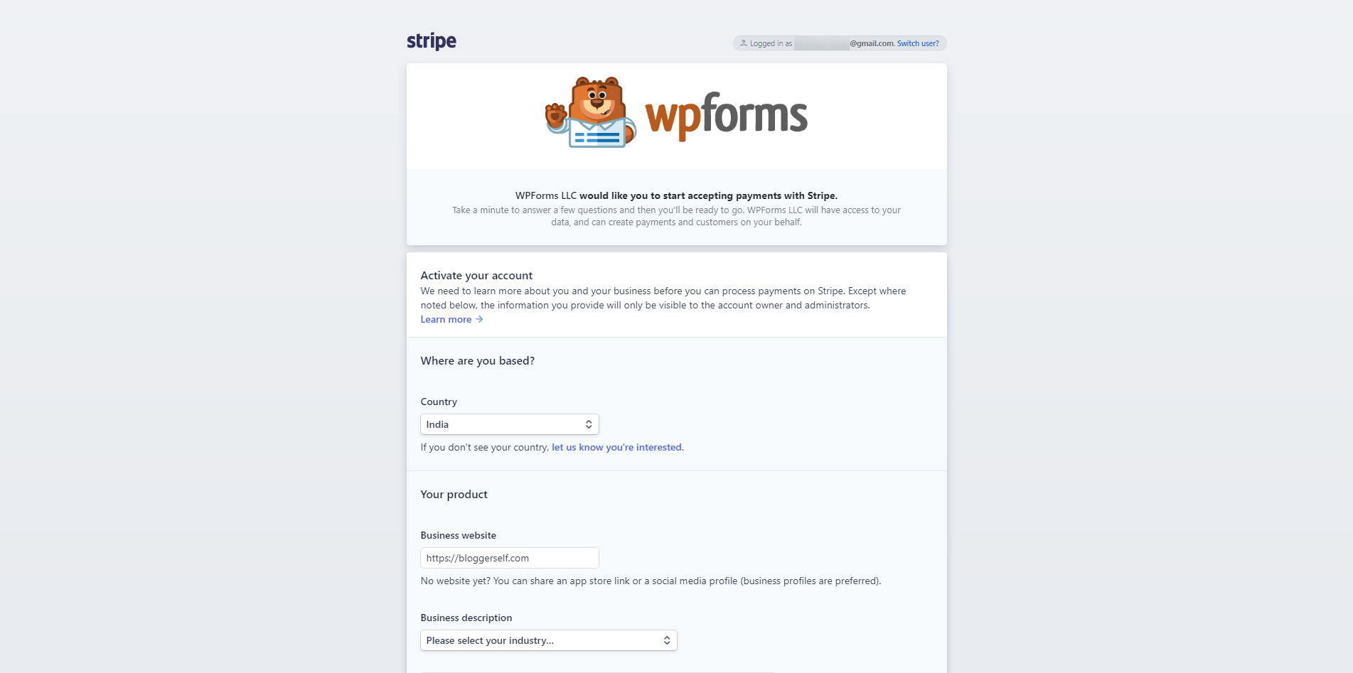 Connect WPForms & Stripe Screenshot