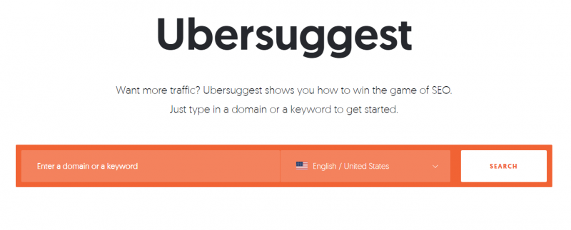 Ubersuggest Keywords Research Tools