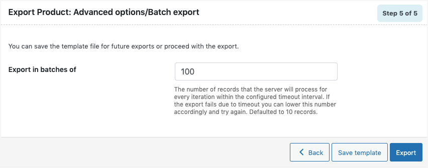 Basic Product Export Advanced Options