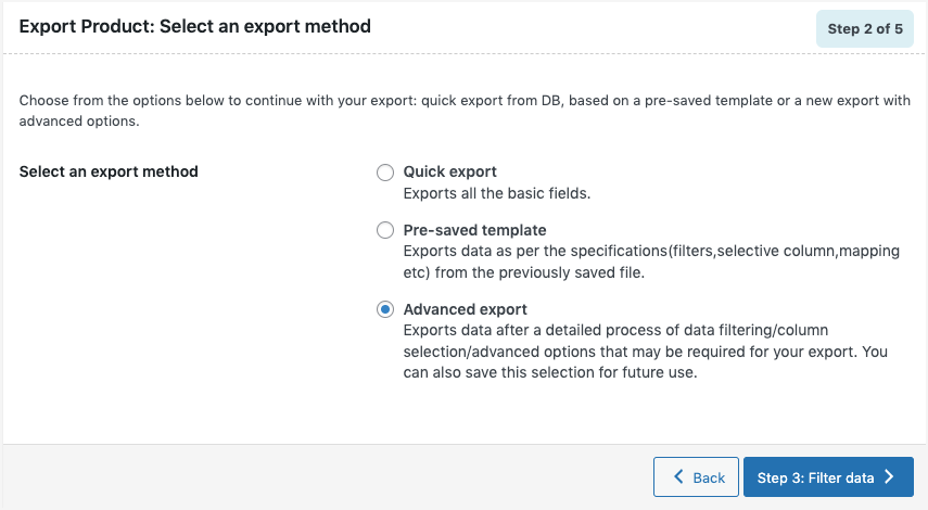 Step 2 - Basic Product Export