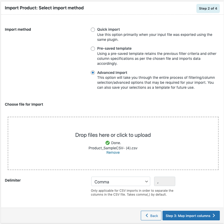 Step 2 - Basic Product Import