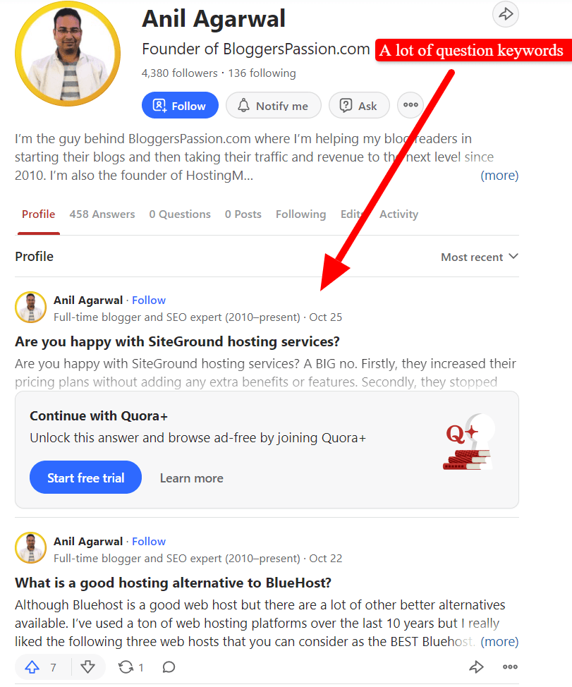 Anil Agarwal Quora Profile Blog Topics Finding
