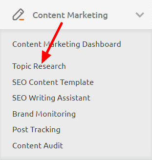 Topic Research Tool SEMrush