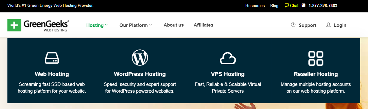 GreenGeeks Hosting Reviw - Type Of Hosting