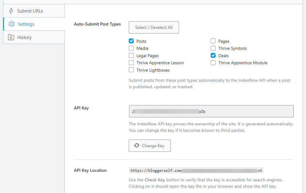 Rank Math SEO - IndexNow API for Instant Indexing - BloggerSelf