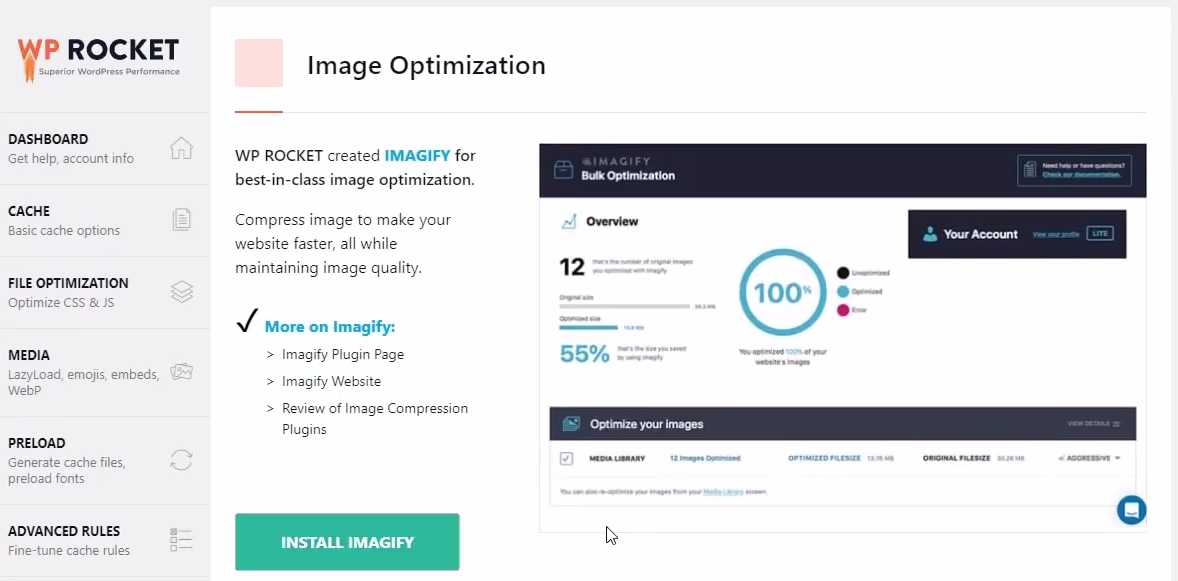 WP Rocket - Imagify