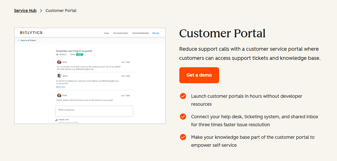 HubSpot Customer Portal