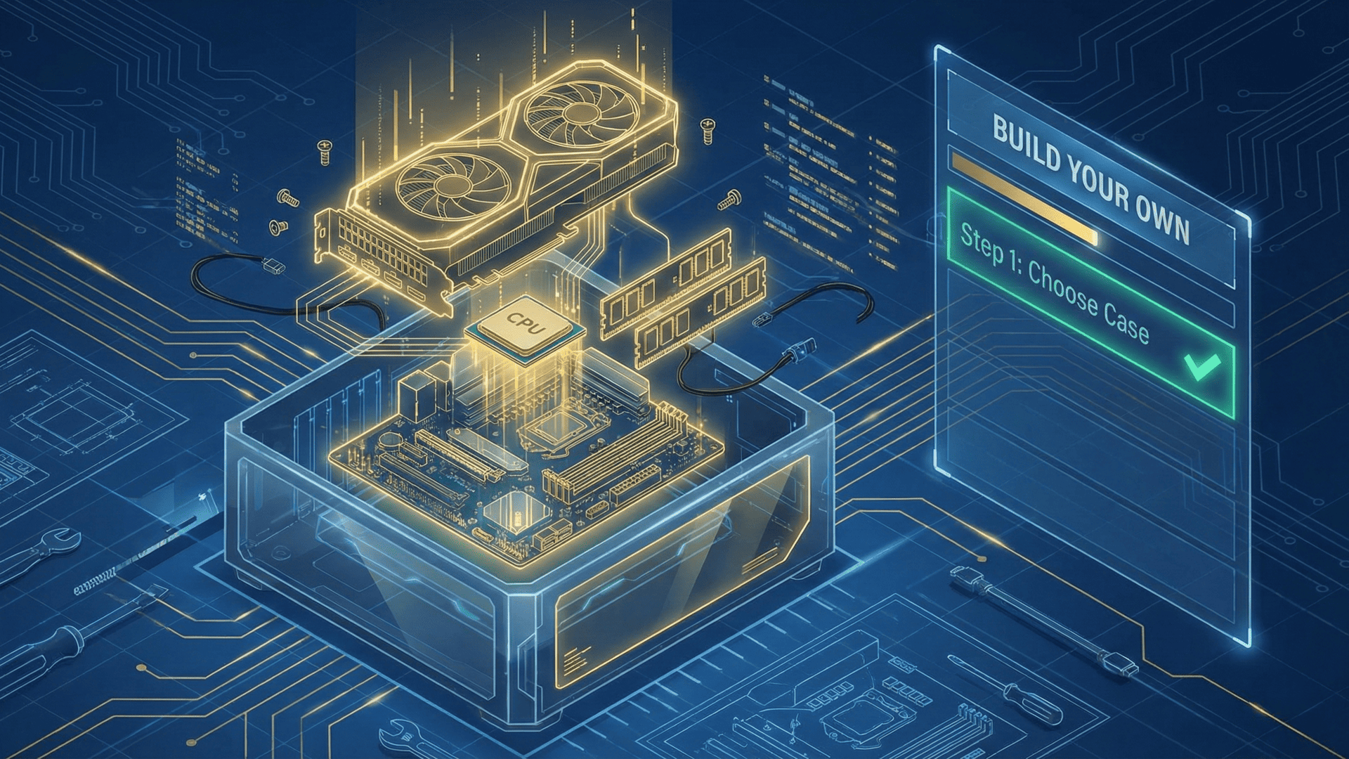 Build Custom PC - Custom Order - Graphic Illustration
