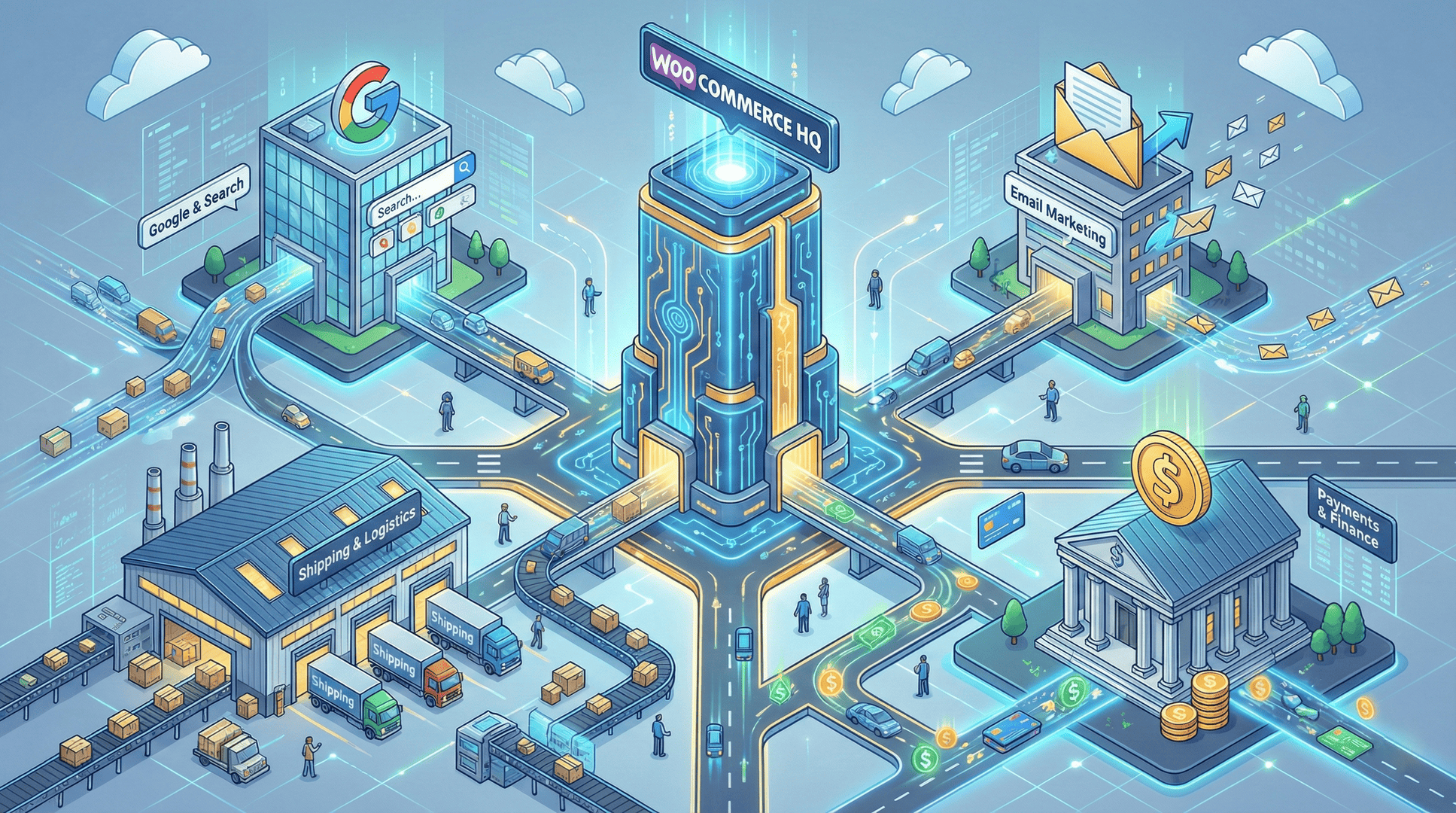 Fully Automated WooCommerce Business - Graphic Illustration