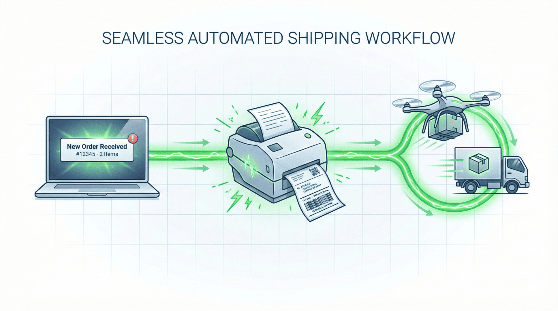 Seamless Automated Shipping Workflow - Graphic Illustration
