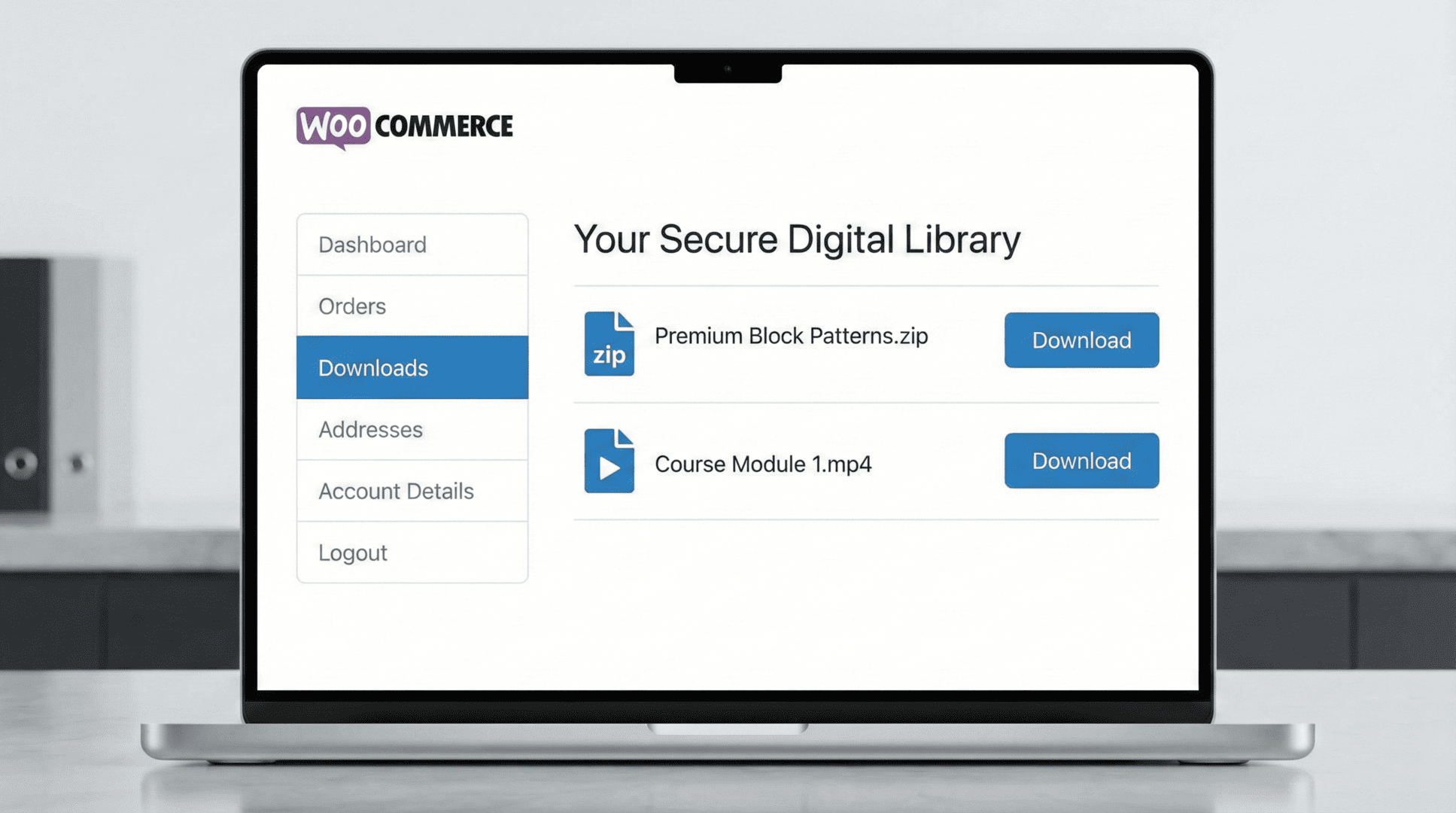 WooCommerce Downloads Section Illustration