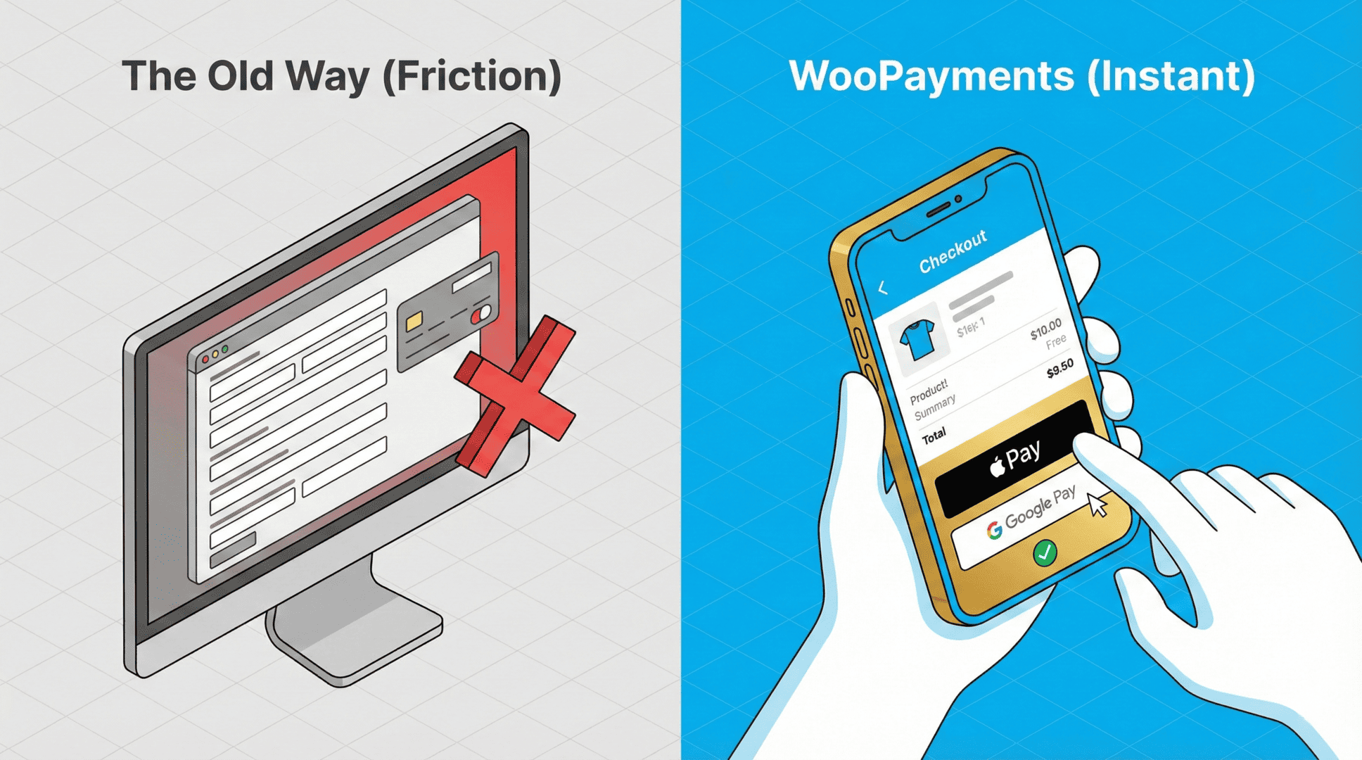 WooPayments Seamless Payment Illustration
