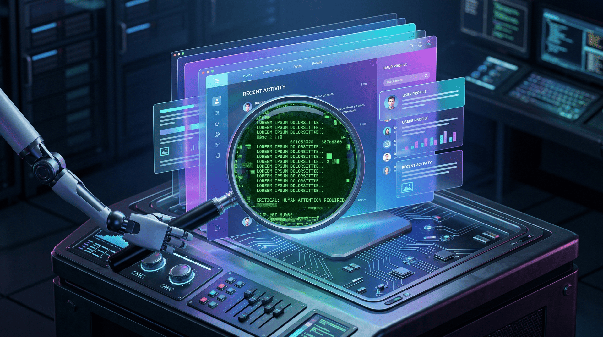 Imperfection or Issues with AI Generated Websites - Graphic Illustration