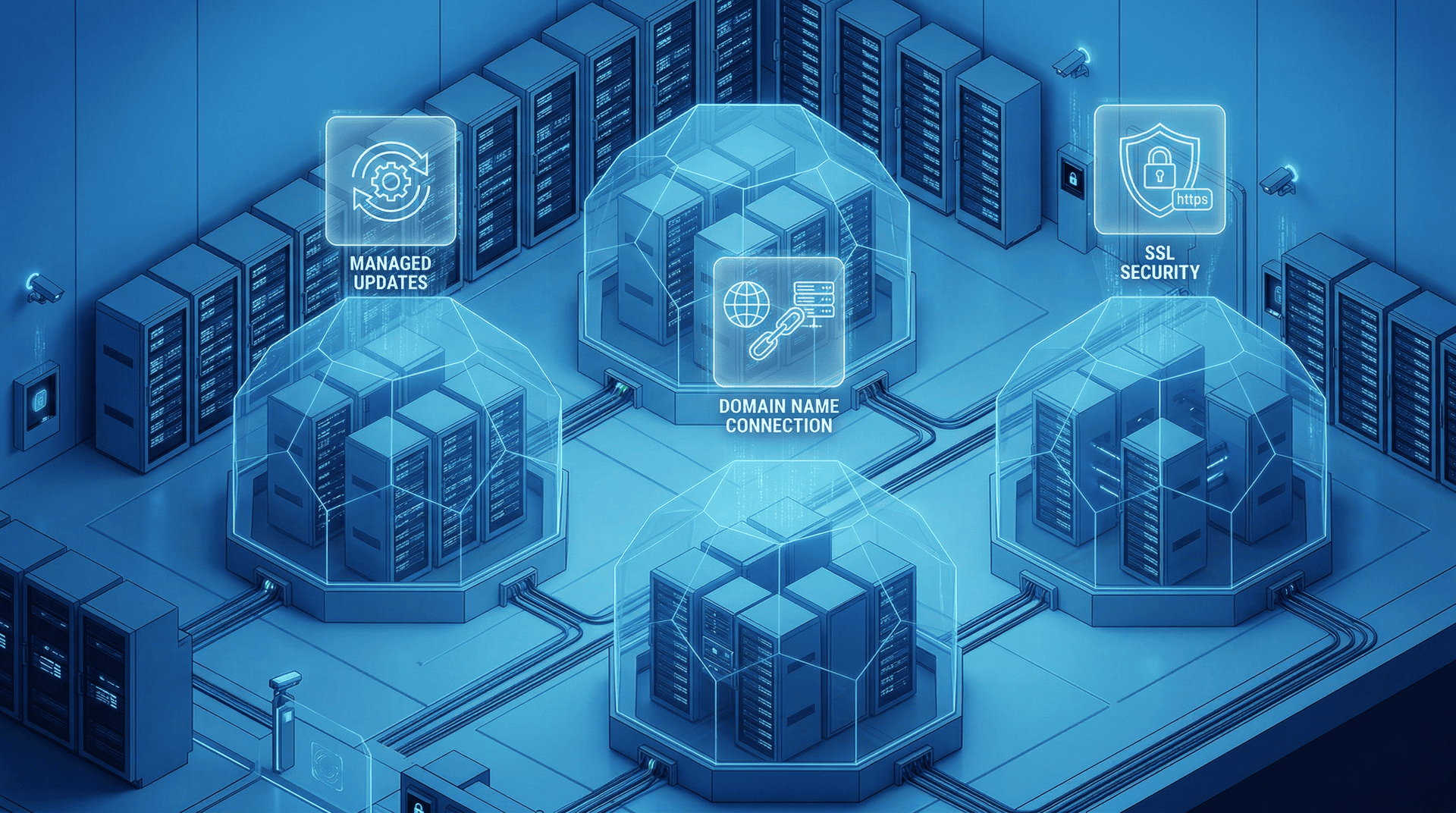 Managed Server Infrastructure with Automation and Security Built In - Graphic Illustration