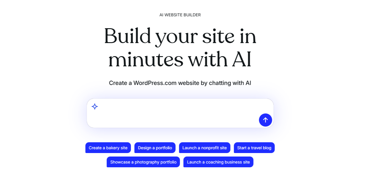 WordPress AI Website Builder - Landing Page Screenshot
