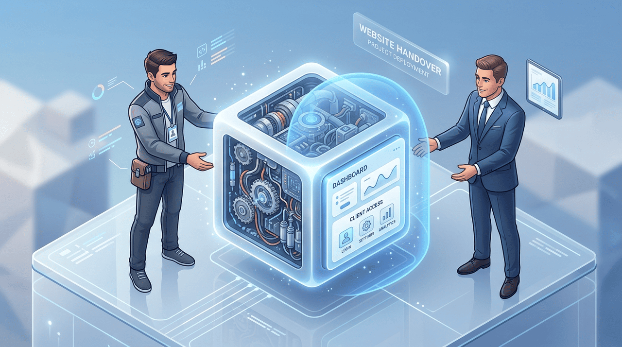 Developers-Client-Handoff-Marketing-Workflow - Graphic Illustration