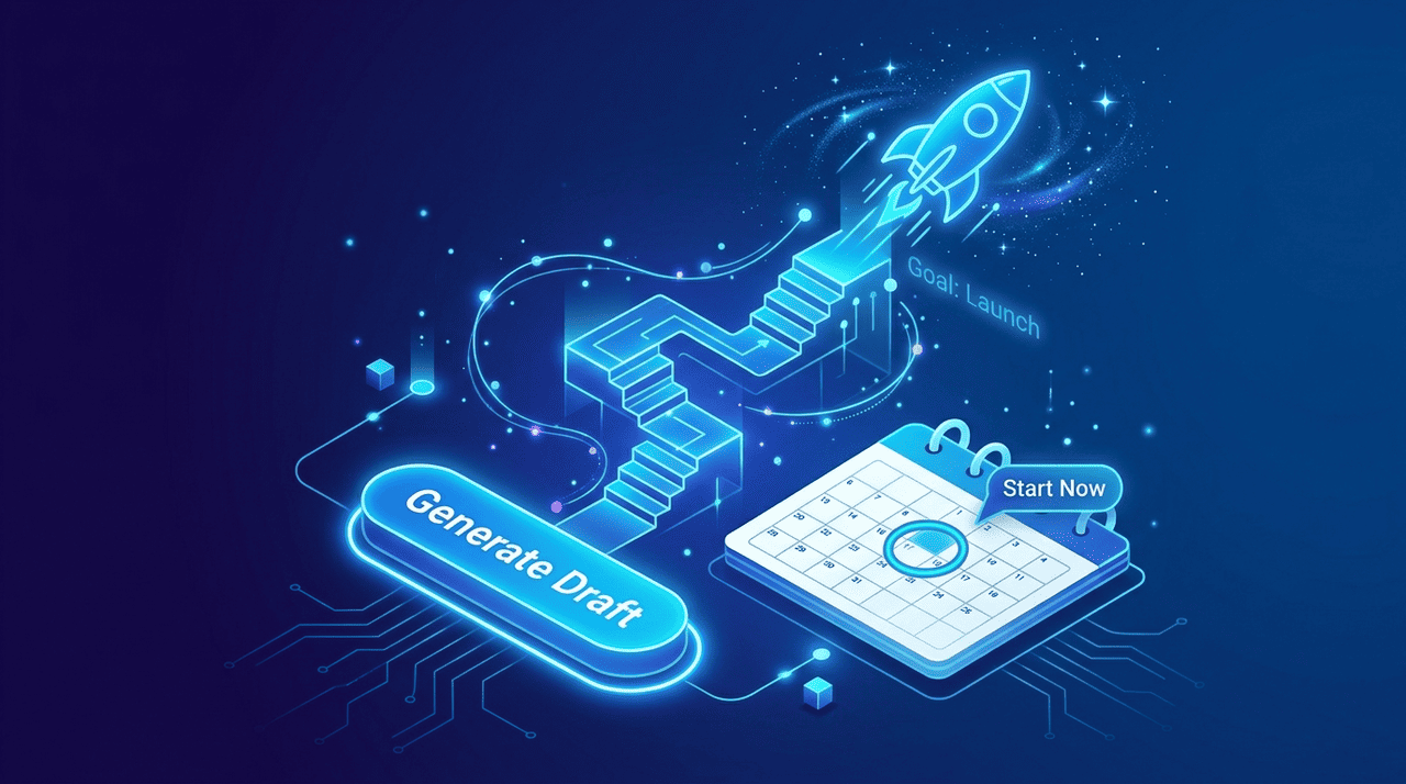 Generate Draft And Launch Your Site - Graphic Illustration