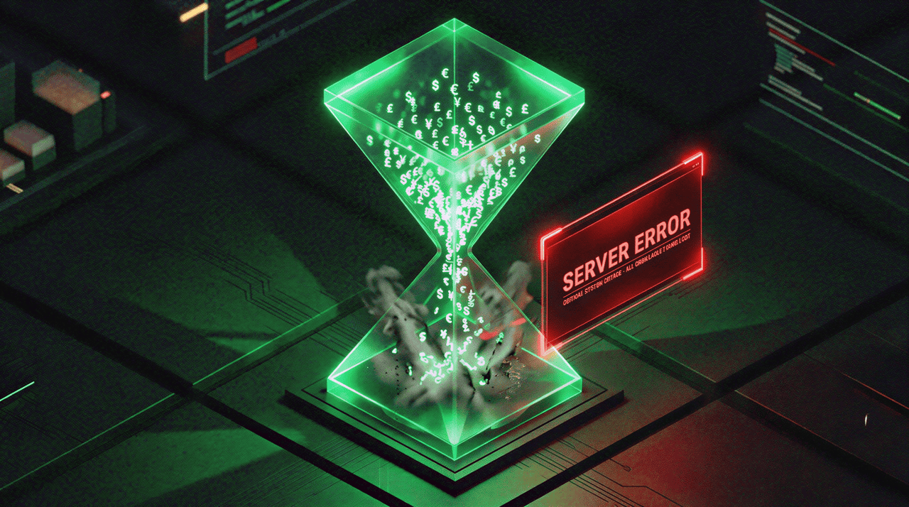 Money Being Wasted Due To Server Errors - Graphic Illustration