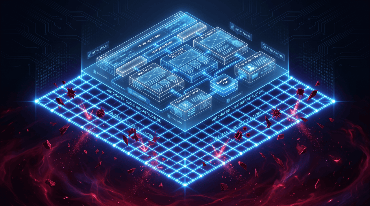 Website Infrastructure or Server Security - Graphic Illustration