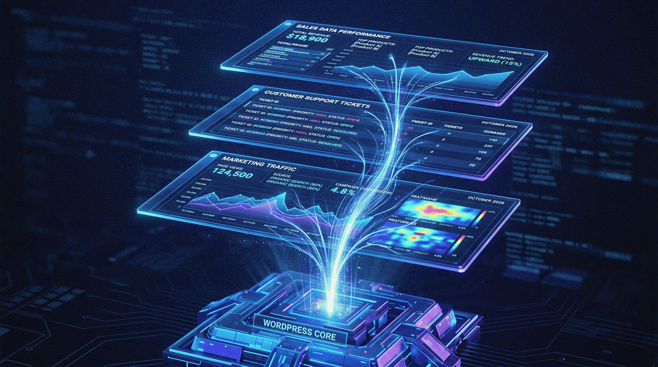 WordPress Core Marketing and Analytics - Graphic Illustration