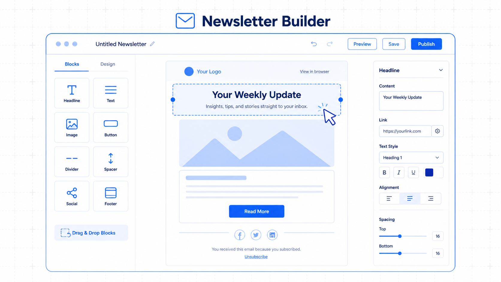 Email Newsletter Layout Builder