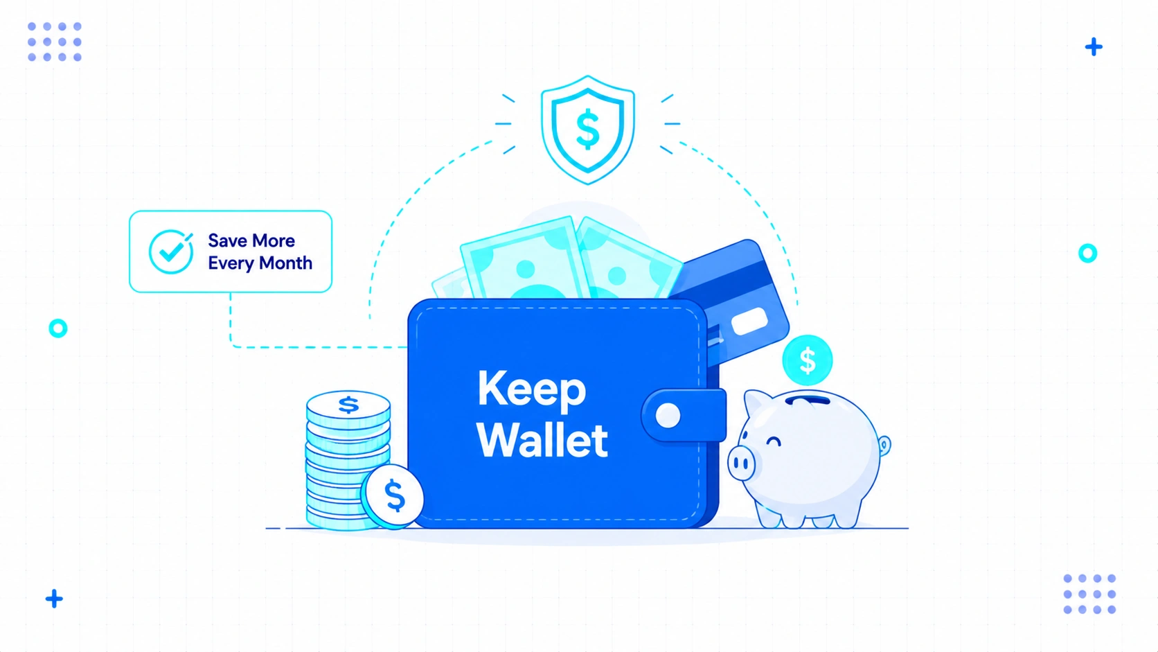 Wallet and Piggy Bank Financial Savings