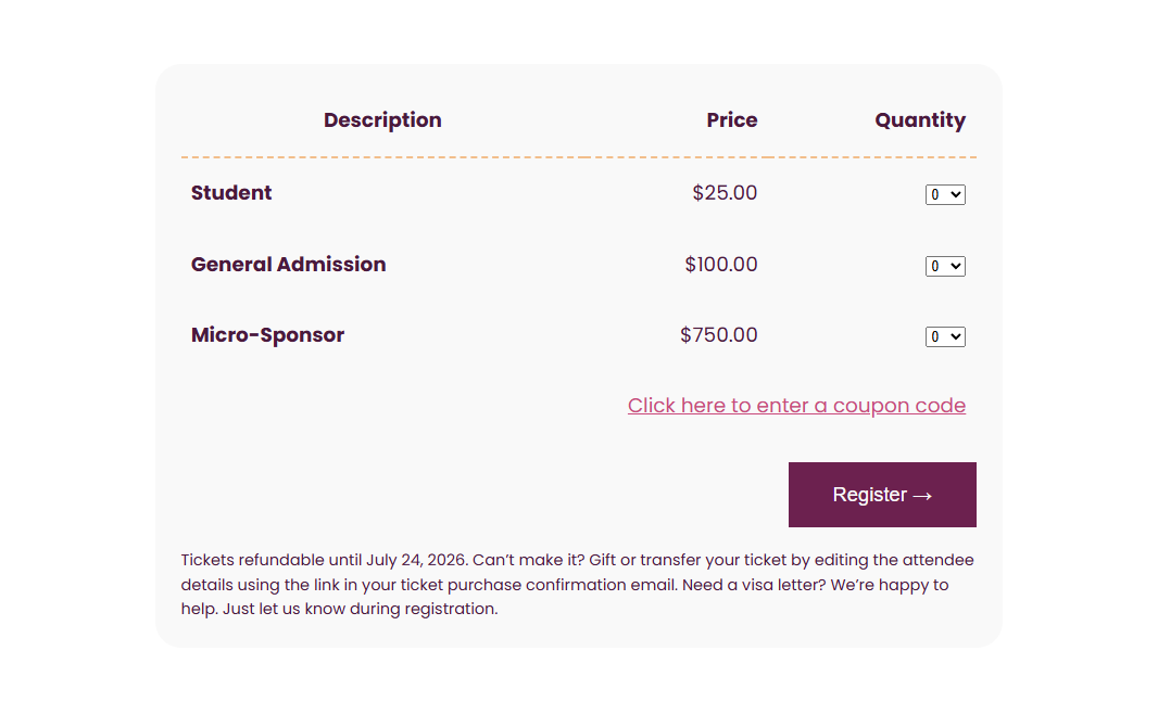 WordCamp US 2026 Pricing